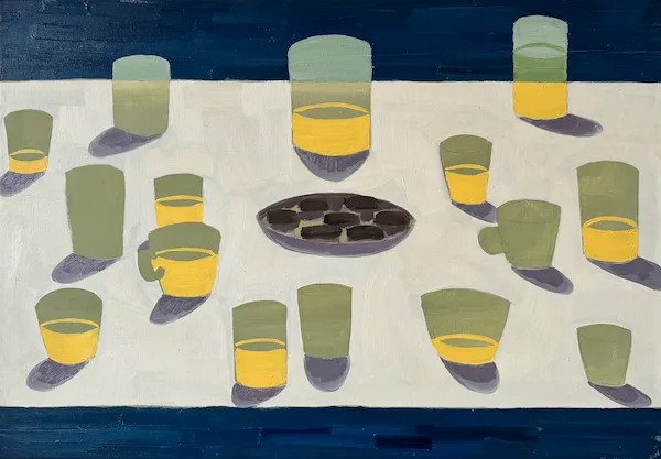 Neděle u našich - olejomalba od Karin Krutsche, 2022