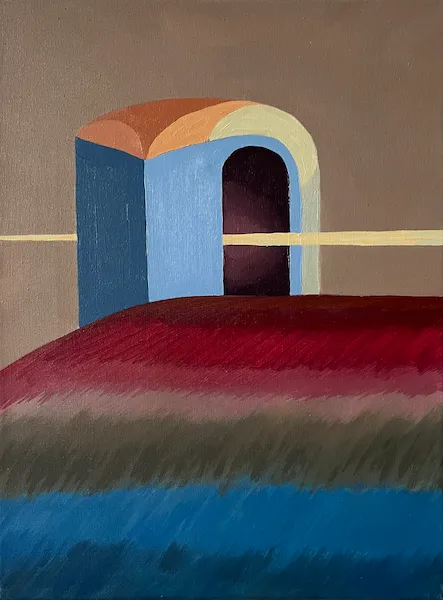 Dům na skále - olejomalba od Karin Krutsche, 2025