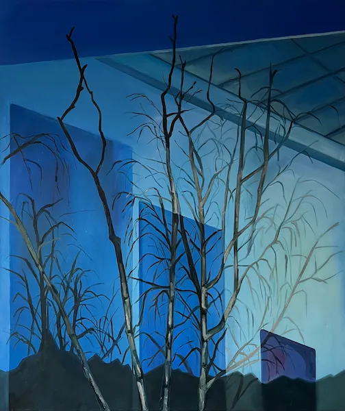 Odlesk v okně - olejomalba od Karin Krutsche, 2023