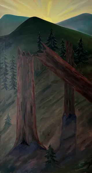 Zlomený - olejomalba od Karin Krutsche, 2024