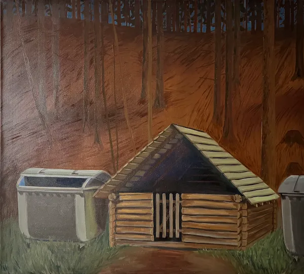 Popelnice - olejomalba od Karin Krutsche, 2024