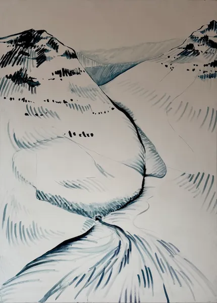 Island 5. - olejomalba od Karin Krutsche, 2022